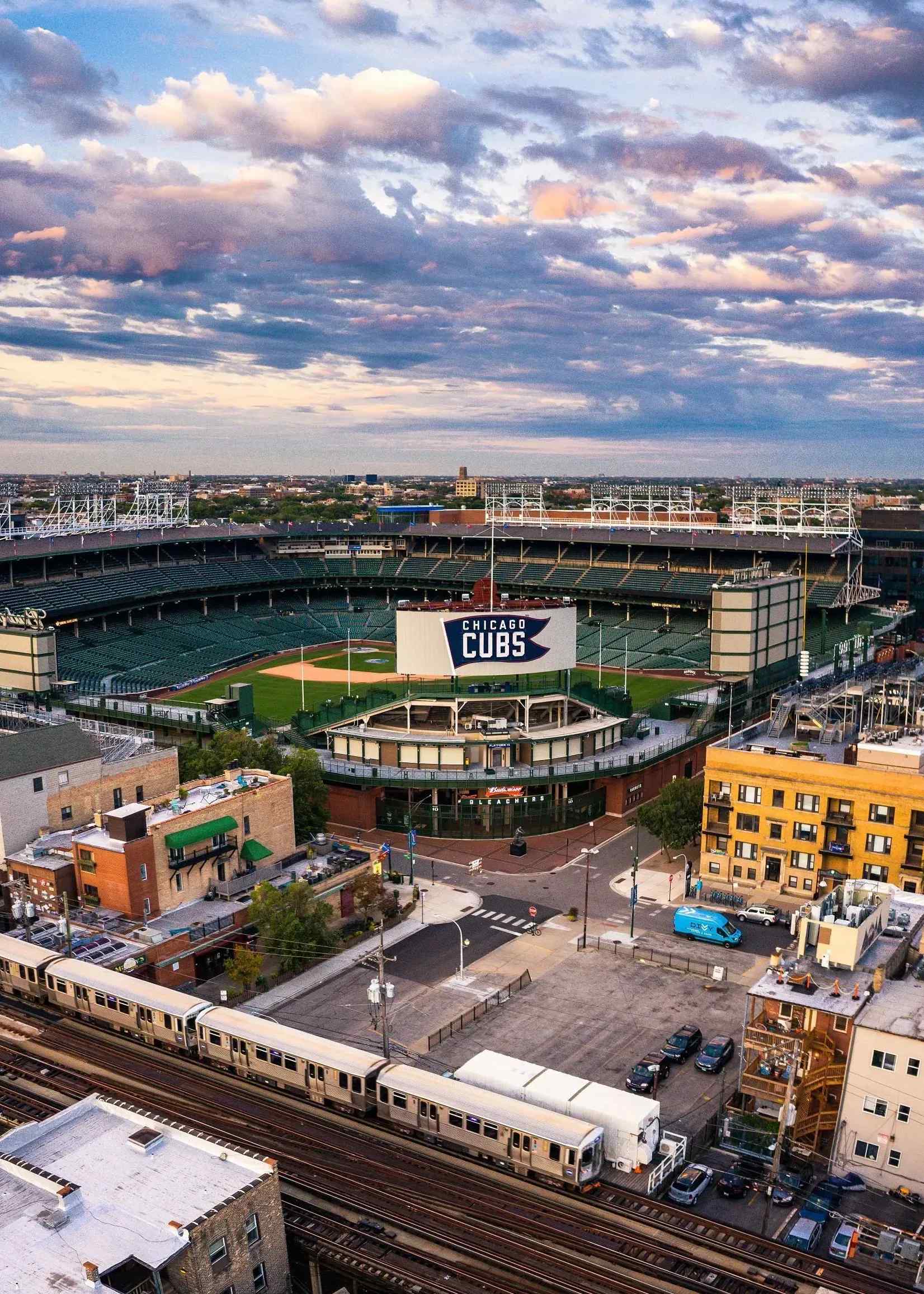 Wrigley Stadium from a distance.